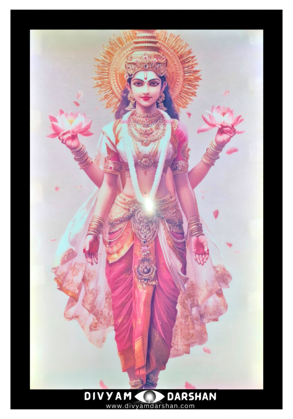 An artistic depiction of Maa Lakshmi.
