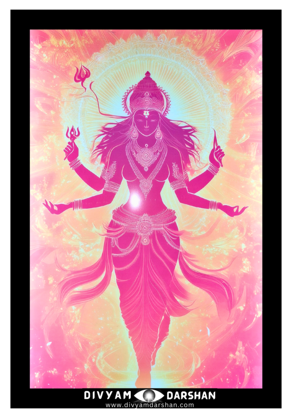 An abstract representation of Maa Durga.