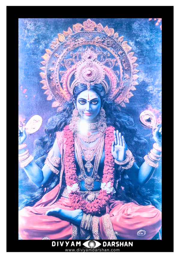 An abstract representation of Goddess Kali in a powerful and intense form.